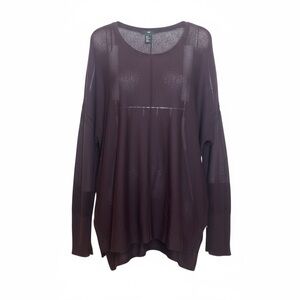 H&M Sheer Long Sleeve Brown Sweater